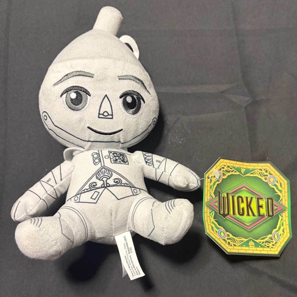 Wicked Movie Tin Man Plush Toy 9 Inch Grayscale Stuffed Figure New with Tags